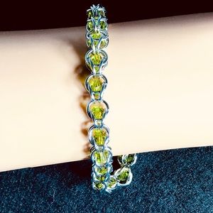 Artisan Captured Crystal Bracelet in Olivine